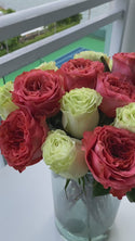 Coral & Green Roses